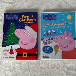 Peppa Pig Christmas and Summer DVD Set - Red and Blue Covers